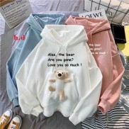 [Mã FASHIONT4WA2 giảm 10K đơn 50K] áo hoodie nỉ túi gấu, áo hôdie nỉ mũ túi gấu bông Alat